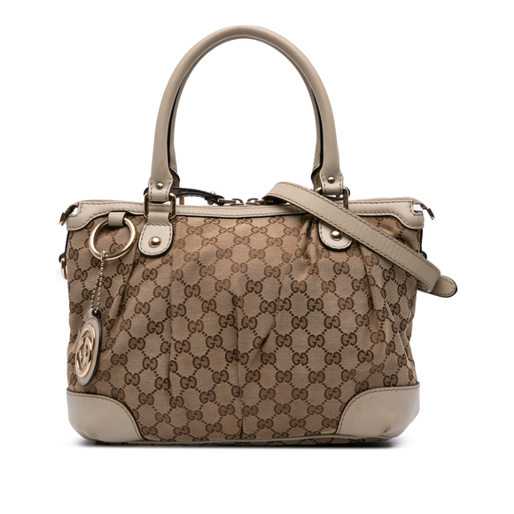 Pre-Loved Gucci GG Canvas Sukey Satchel - Picture 1 of 9